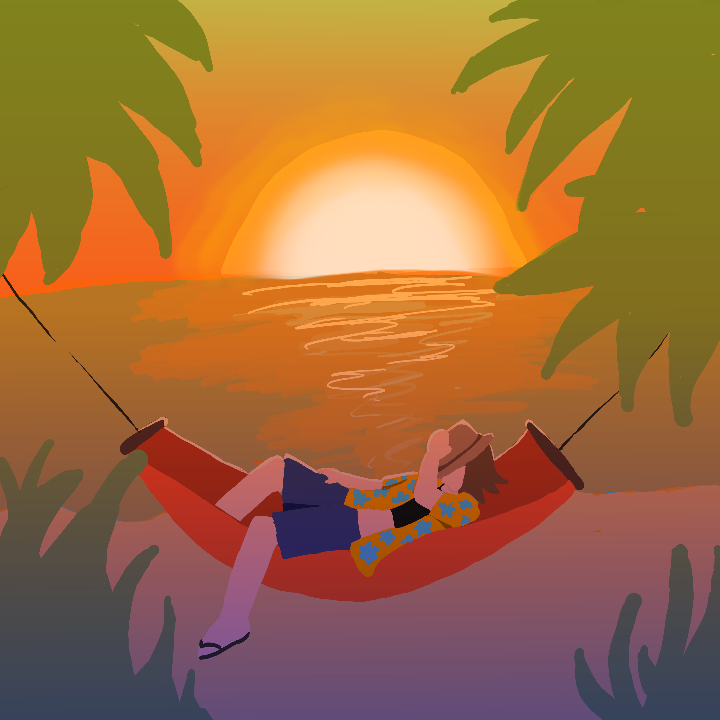 Artwork of Kate on the Beach